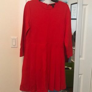 Jcrew soft cotton long sleeve pleated dress